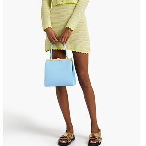 AlexaChung Lime Ivory Stripe Crochet Effect Mini Skirt NWT Small